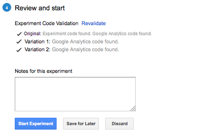 Google Analytics Content Experiments