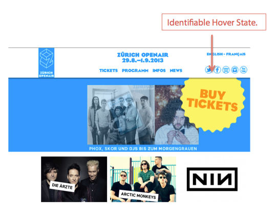 Buy tickets button re-designed with hover state
