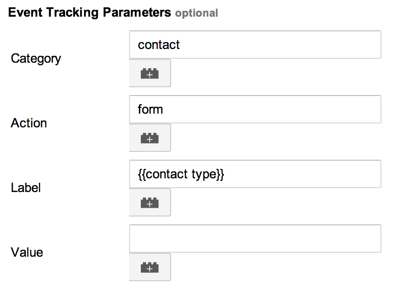 Event tracking parameters Google Tag Manager