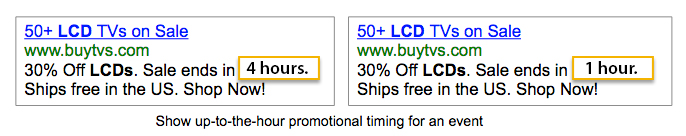 AdWords Ad Customizers: Showing real-time countdown