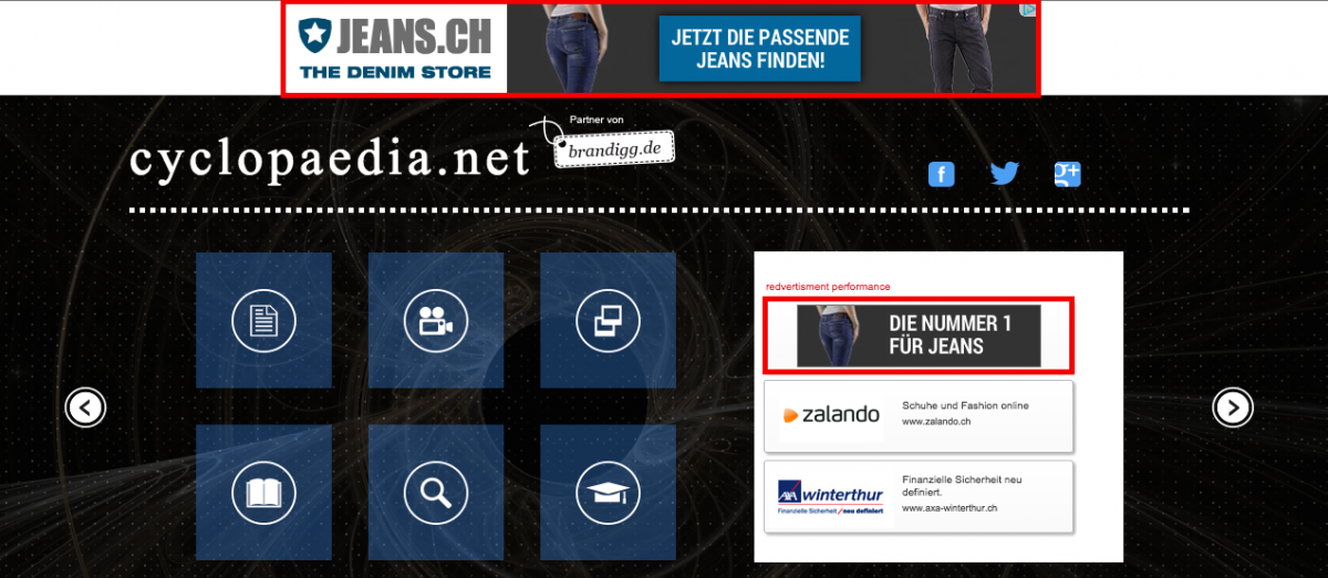Remarketing ads of JEANS.CH