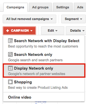 Remarketing - Display Network only