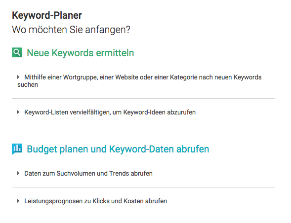 SEM Tools Google Adwords Keyword Planner