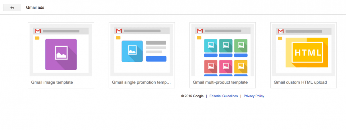 Gmail ads selection