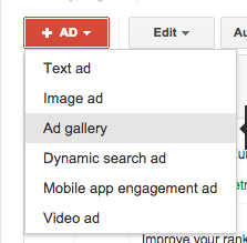 Choosing ad gallery for Gmail ads