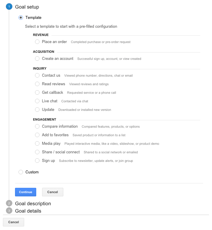Google Analytics Goal Setup