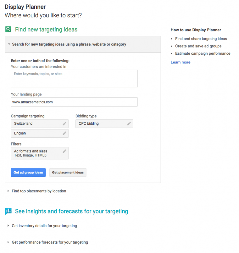 Google AdWords Tutorial How to Use the Display Planner Tool Advance Metrics