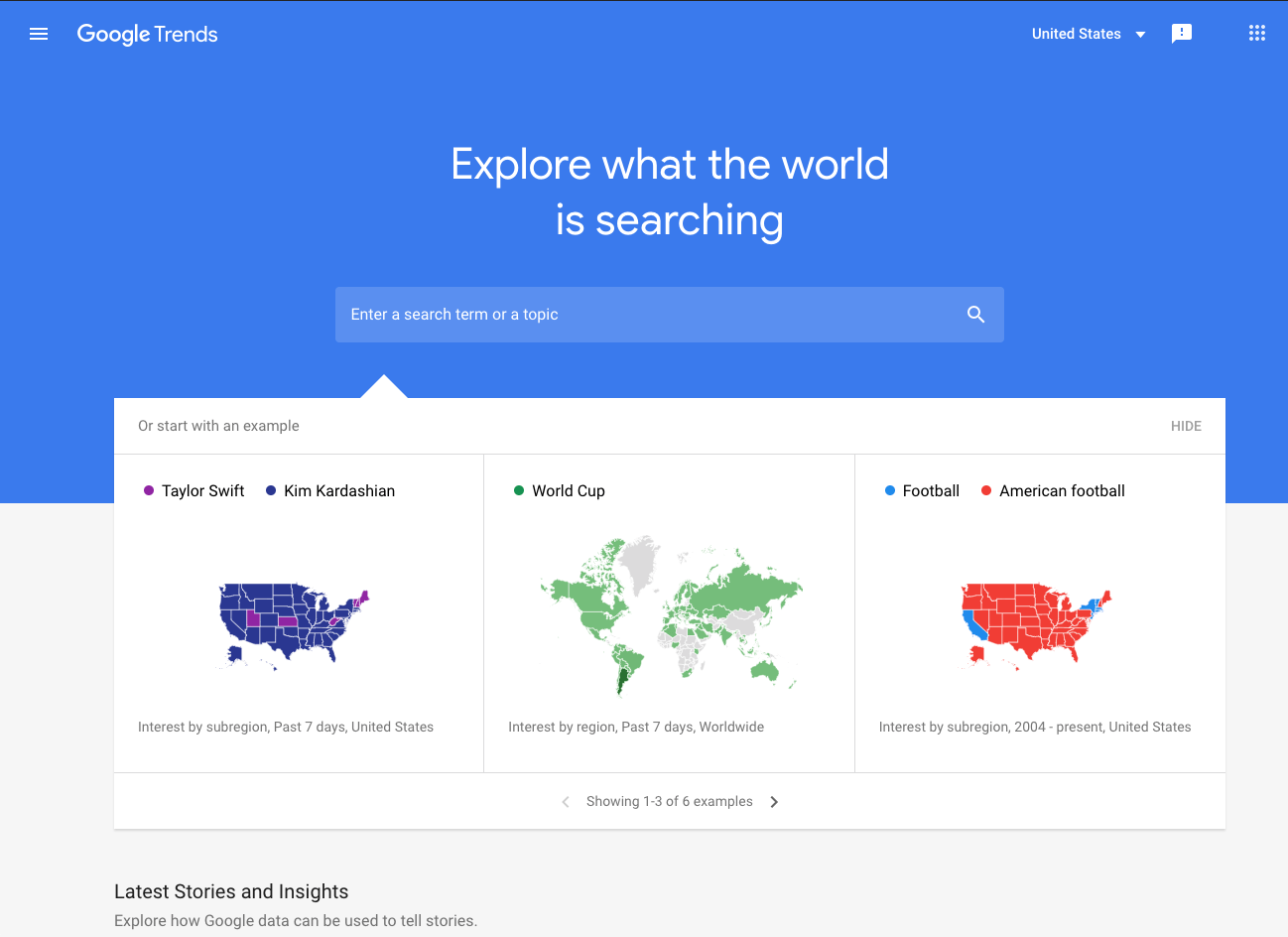 Compare Google Trends Keywords Worldwide and by Region