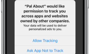 iPhone with new Privacy Reminder pop-up open
